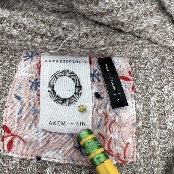 Anthropologie Akemi + Kin Woodruff‎ Waffle Knit Wrap Top Size Small Brown - Picture 4 of 6